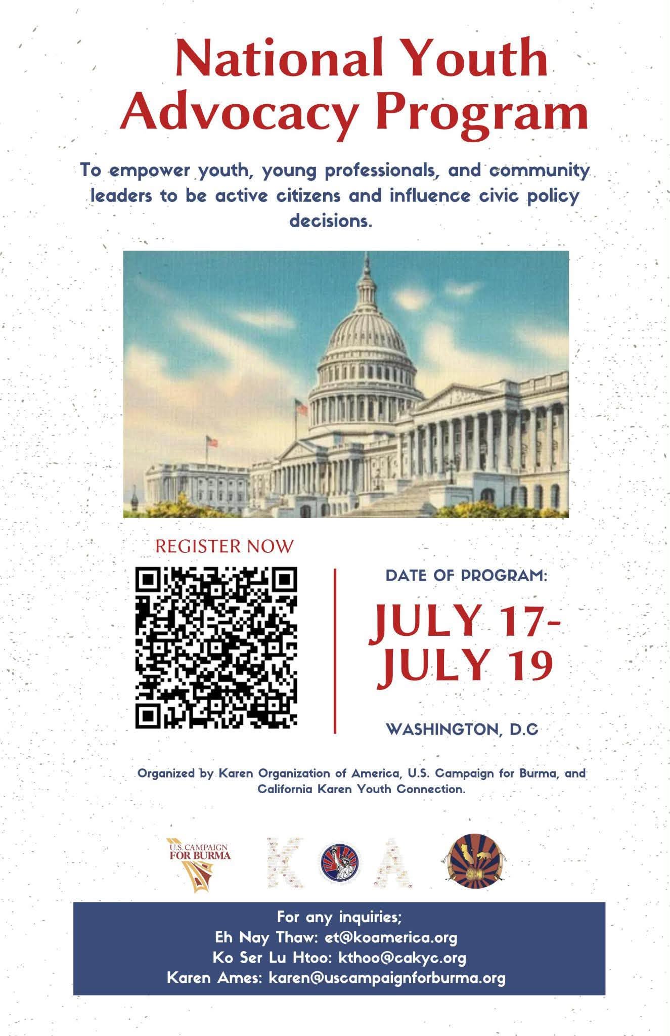 National Youth Advocacy Program — English flyer